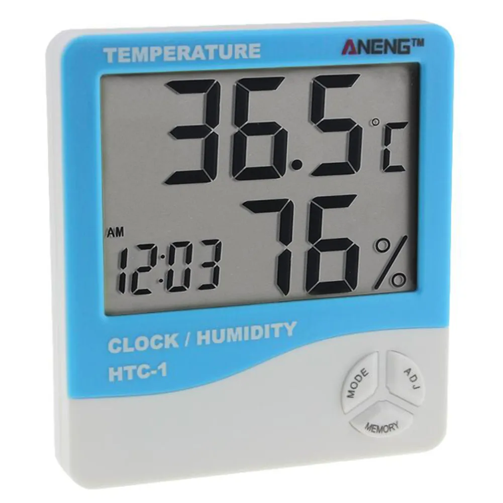

HTC-1 Indoor Room LCD Electronic Temperature Humidity Meter Digital Thermometer Hygrometer Weather Station Alarm Clock