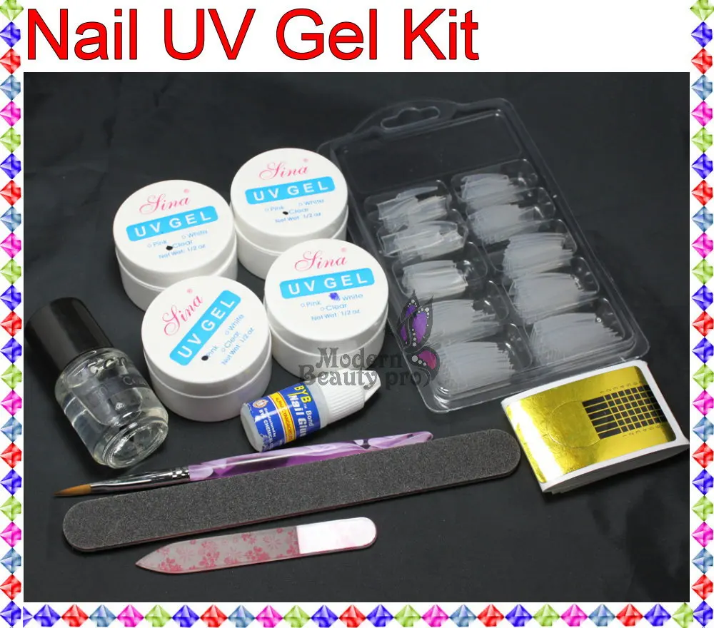 EM 132 Pro акриловая УФ лак Френч роспись ногтей наконечник DIY комплект Нейл арт набор