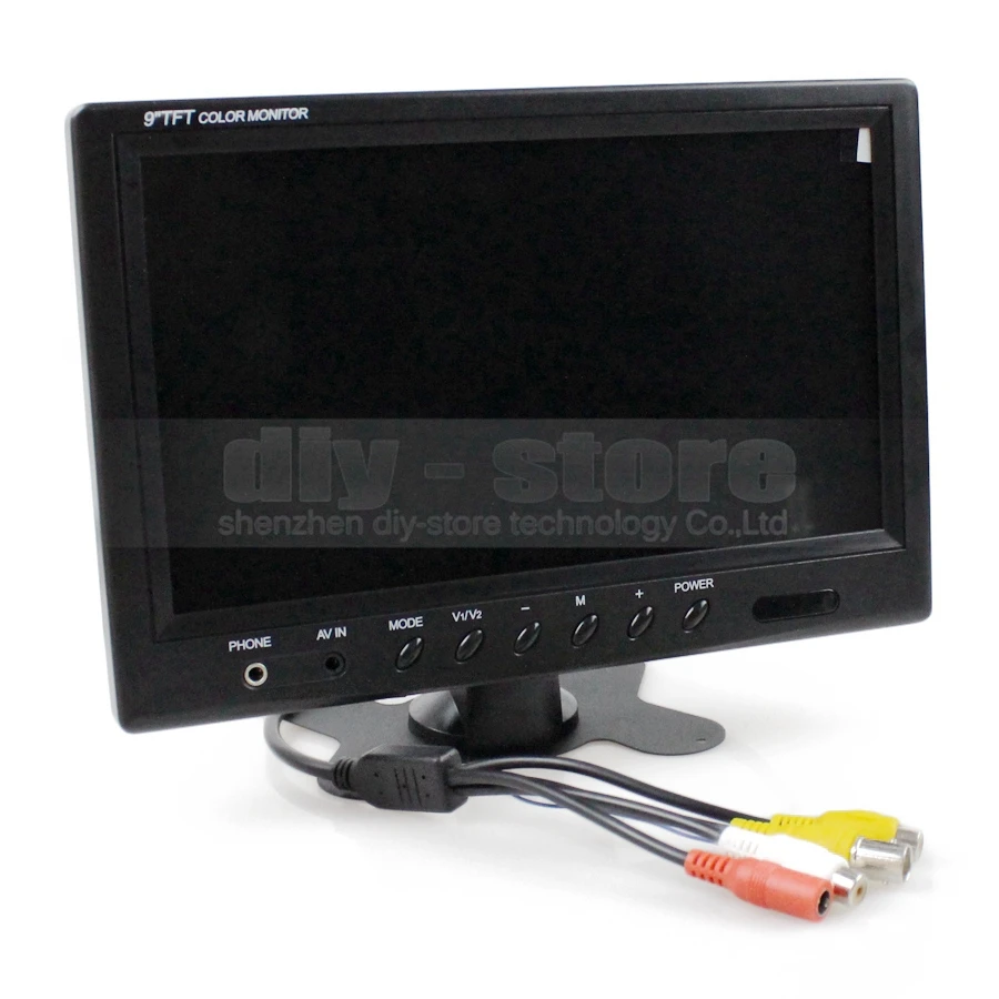 DIYSECUR 9 inches Headrest TFT LCD HD Display Video Monitor with BNC / AV Input for Video Surveillance System