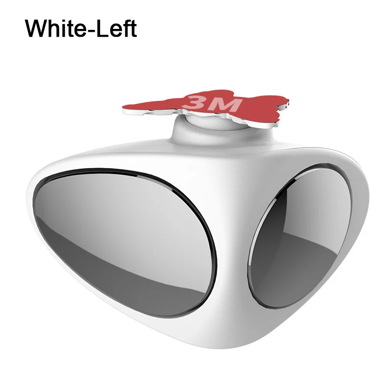 Регулируемое выпуклое зеркало заднего вида с поворотом на 360 градусов, Автомобильное Зеркало для слепого пятна, широкоугольное зеркало, переднее колесо, автомобильное вспомогательное зеркало - Цвет: White-Left