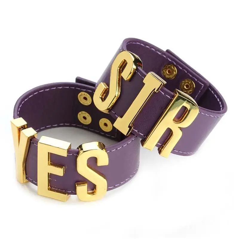 

Harley Quinn A Pair of YES SIR BRACELET*2 Suicide Squad purple Cuff Wristband