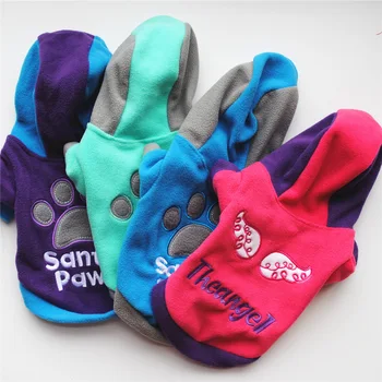 

2018 new arrival winter print Winter pet dog cloth warm fleece dog hoodies teddy sweatshirts coat puppy dog vest for small dog