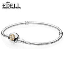 EDELL 925 amarillos cristal hebilla pulsera y pulseras accesorios colocación de las mujeres colgantes 8012