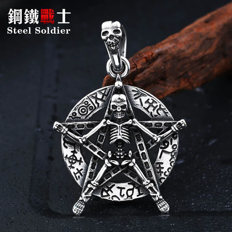 

steel soldier good detail stainless steel skull pendant david of star skull jewelry for men