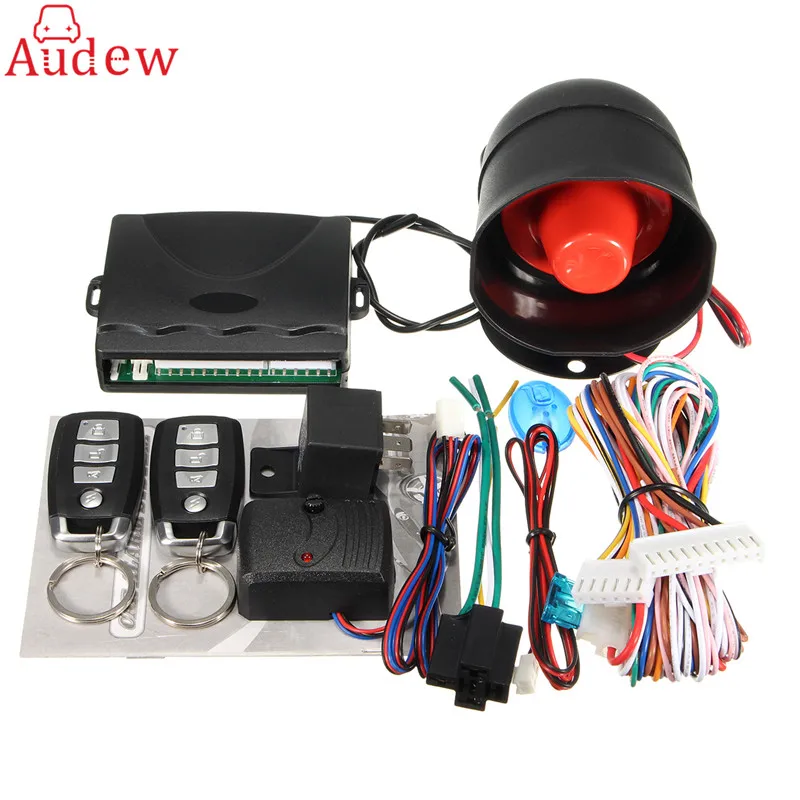 

315MHz-433.92MHZ One Way Car Security Alarm System w/2 Key Remote Controls Shock Sensor Alert Siren 2 Remote Controller