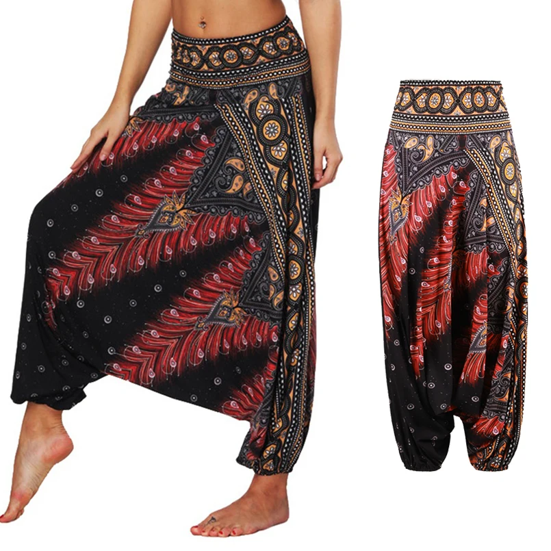 Online Leggings de Yoga cómodos para mujer, holgados, sexis, para mujer, pantalones Harem, pierna ancha, de invierno, de la India, leggings de Yoga, pantalones de baile de arte Mandala