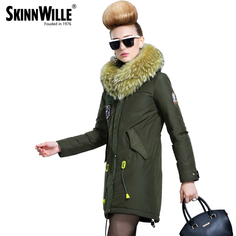 

SKINNWILLE 2017 new products down jacket in winter More female in long White duck down even the chinstrap collars