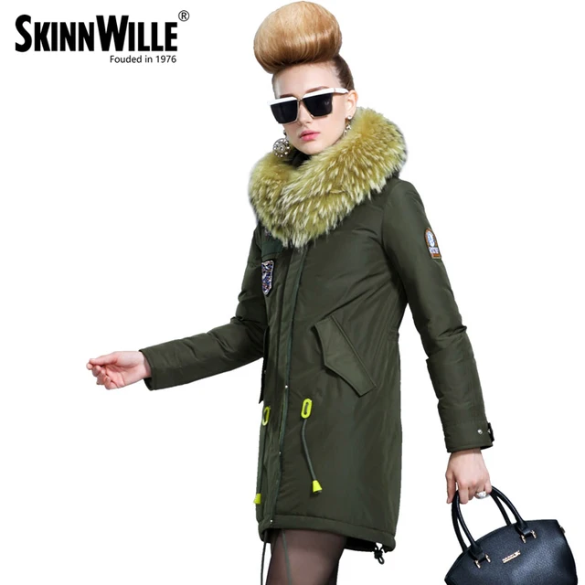 SKINNWILLE 2017 пуховик зимний женский пальто пуховик новый бренд одежды Зимняя Одежда Модный Женский Пуховик пуховика длинная Длинное Пальто женский пуховик пальто Зимняя Куртка
