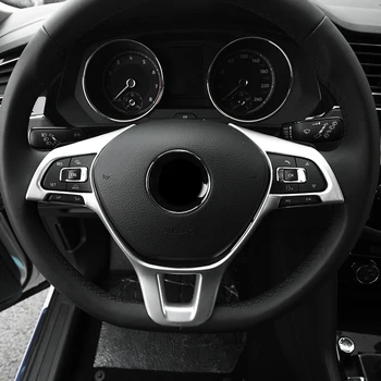 

For VW Volkswagen T-Roc 2017 2018 Car Inner Steering Wheel Decorative Cover Trim Cover ABS Matte Auto Accessories