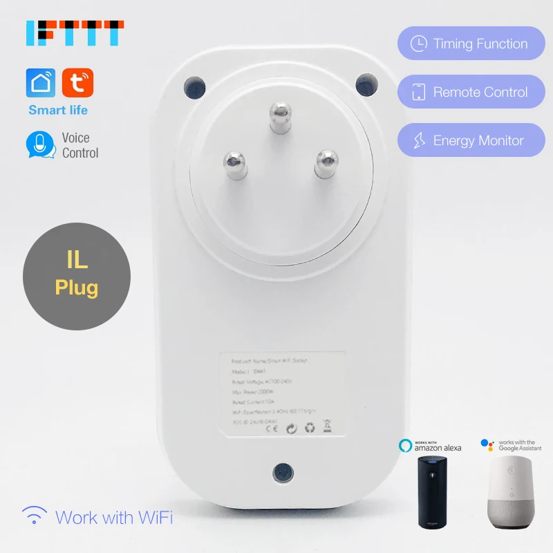 30 шт. 16A Израиль Wi-Fi Smart IL Plug power Monitor умная розетка Беспроводная розетка Голосовое управление работа с Alexa Google home