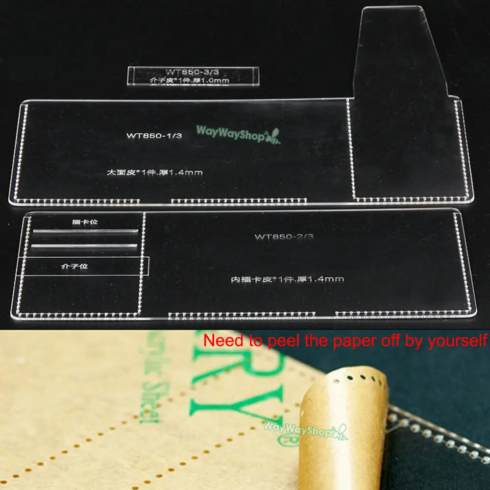 Мужской кошелек тройного сложения из акрила 850 шаблоны кожаные ремесленные узоры