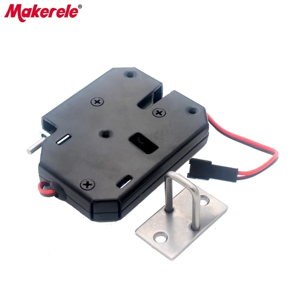 

DC12V Mini Gate Locks For Cabinet Intelligent Electromagnetic Locks Black Locks