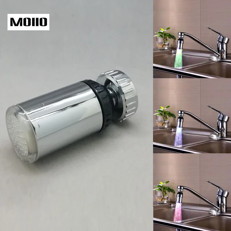

LED Light Aerator 7 Colors Changeable Kitchen Faucet Nozzle 360 Degree Rotating Basin Faucet Temperature Sensor Led Faucet Parts