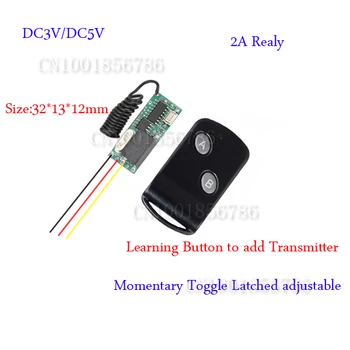 

DC5V Remote Control Switch System Mini Volume Transmitter Receiver Add Transmitter Easy 315mhz/433mhz FreeShipping