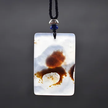 

Chalcedony Stone Strange Stone Pendant For Men and Women Jade Necklace Pendant with Chain