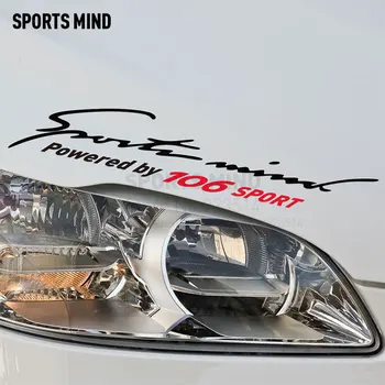 

2 Pieces Sports Mind Car-Styling On Car Lamp Eyebrow automobiles Car Sticker Decal For Peugeot 106 car accessories