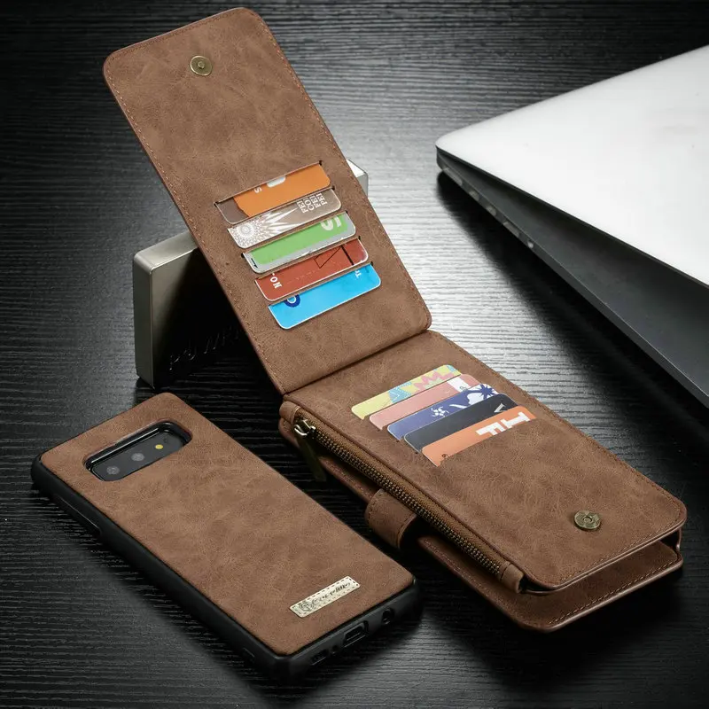 CaseMe чехол на молнии для Samsung Galaxy S10 e 2 в 1 съемный кожаный кошелек Plus E S8 S9 Note 8 9
