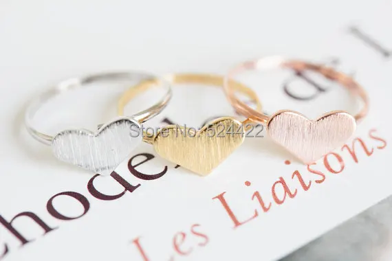 

Min 1pc Gold/Silver/Rose-Gold Color Love Heart Fashion Jewelry Loving Heart Finger Rings JZ217