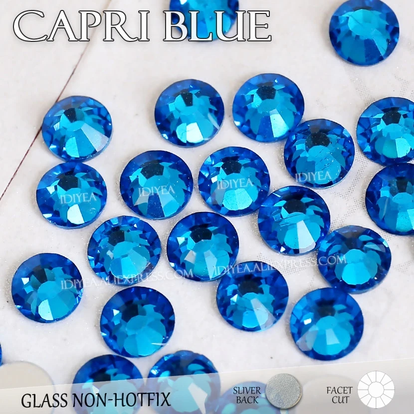 

Capri Blue SS3-SS30 all sizes 3D Nail Art Rhinestones for DIY decors manicure design Non hot fix crystals glitters strass stones