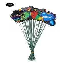 50PCS Garden Pot Colorful On Sticks Garden Yard Lawn Craft Art Statues Decoration
