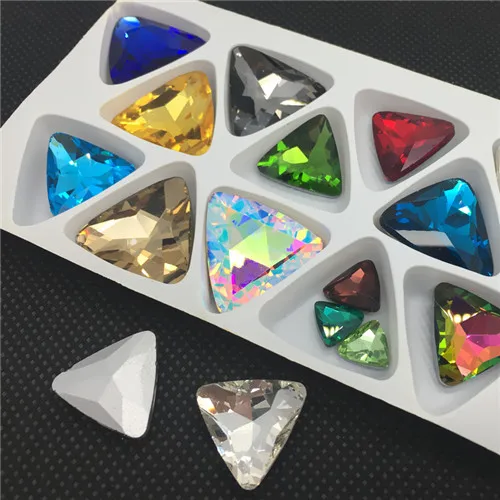 All Sizes Colors Pointback Triangle Glass Crystal Fancy Stone 8mm,10mm,12mm,18mm,23mm Bling Crystal AB,red, For Jewelry Making