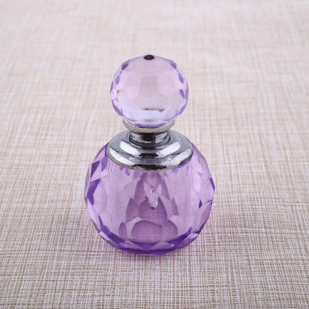 

Retro Vintage Mini Empty Bottles Crystal Purple Lavender Cut Perfume Bottle Glass Travel Bottle Refillable Gift Drop shipping