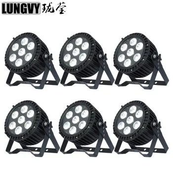 

Free Shipping 6pcs/lot Waterproof 7x18w 6in1 RGBWA UV IP65 DMX 512 6/10CH DJ Disco Party Wedding Outdoor LED Par Light