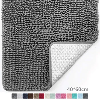 

1Pcs Soft Water Absorption Bath Rug Bathroom Mat Anti Slip Polyester Fiber Door Floor Kitchen Bathroom Carpet Shower Toilet Mat