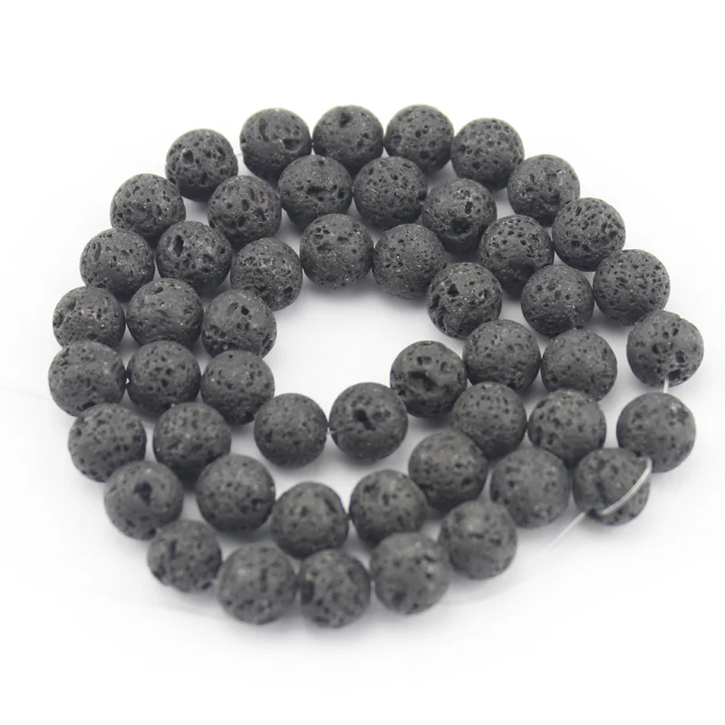 

Free Shipping Lowest Price 8mm Jewelry DIY Findngs Loose Round Black Lava Natural Stone Spacer Beads 15inch