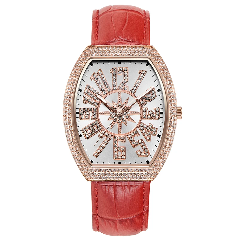 Vintage Ladies Watch Rose Gold Quartz Watch Woman Dress Watch Full Diamond Waterproof Female Table Brand Luxury Clock Large Dial Vintage Ladies Watch Rose Gold Quartz Watch Woman Dress Watch Full Diamond Waterproof Female Table Brand Luxury Clock Large Dial
