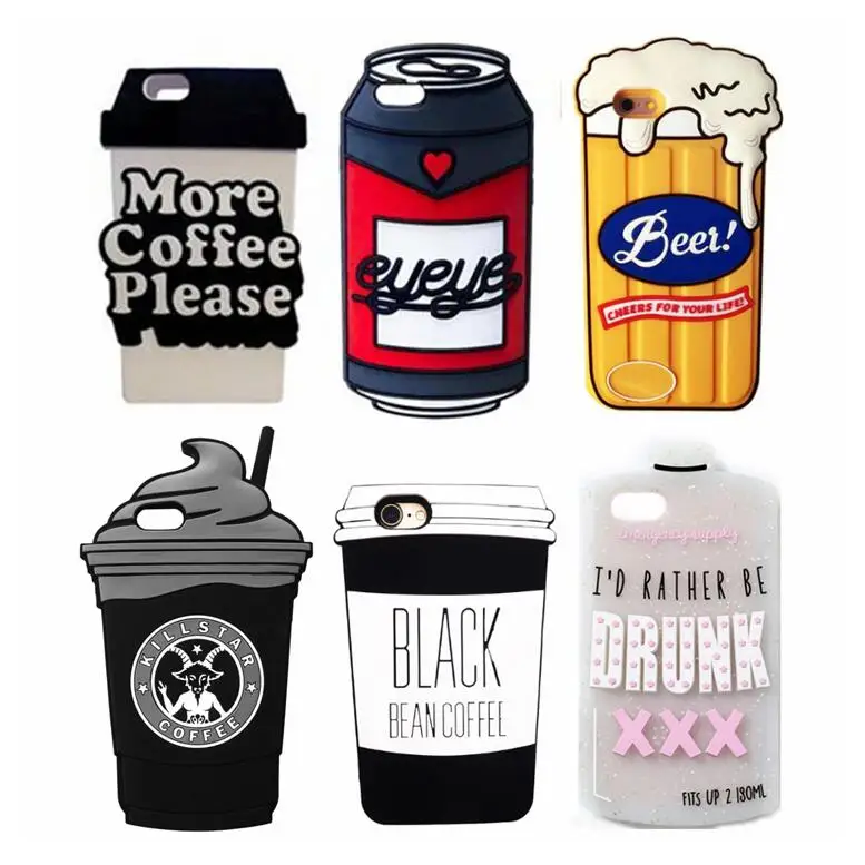 

3D Drink Box Carton Beer Can Pack Coffee Juice Water Soft Silicone Case for iPhone XS Max XR X 8 6 6S 7 Plus