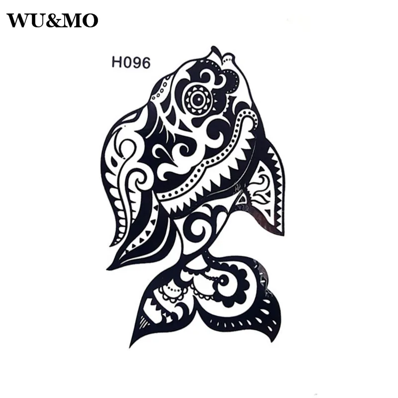 H096 Fish Pattern Body Art Sexy Harajuku Waterproof Temporary Tattoo For Man Woman Henna Fake Flash Stickers | Красота и здоровье