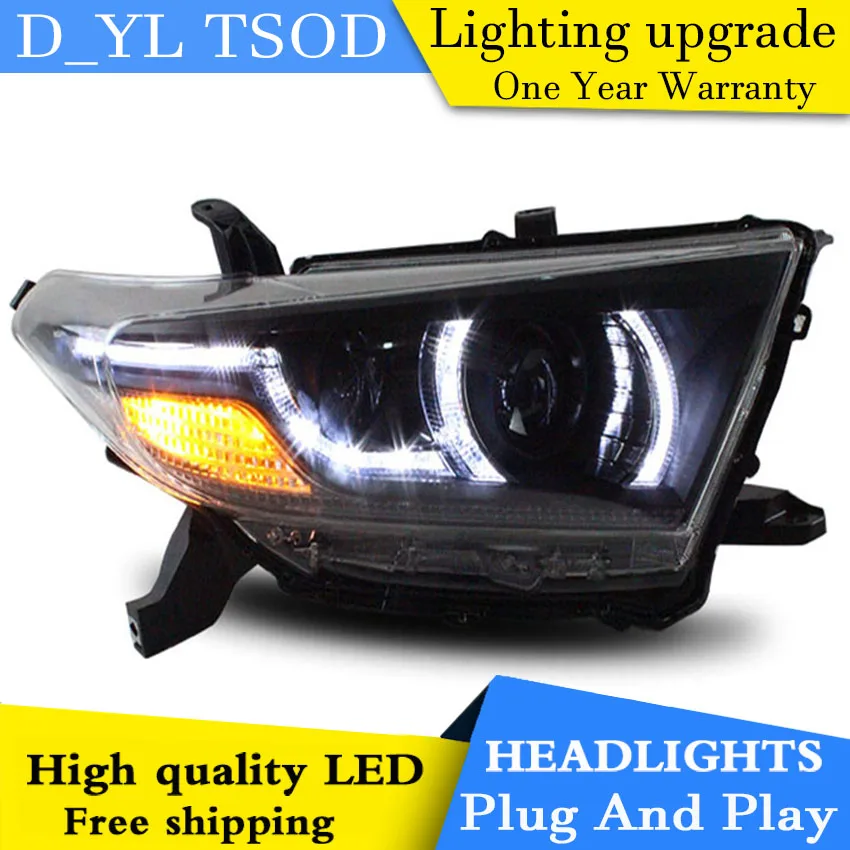 D_YL Car Styling for Toyota Highlander Headlights 12 14 Highlander LED