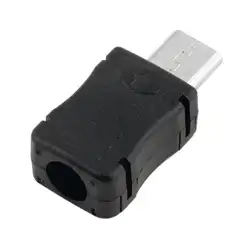 Micro USB 5 Pin T Порты и разъёмы штекер разъем и Пластик Крышка для DIY 10 шт