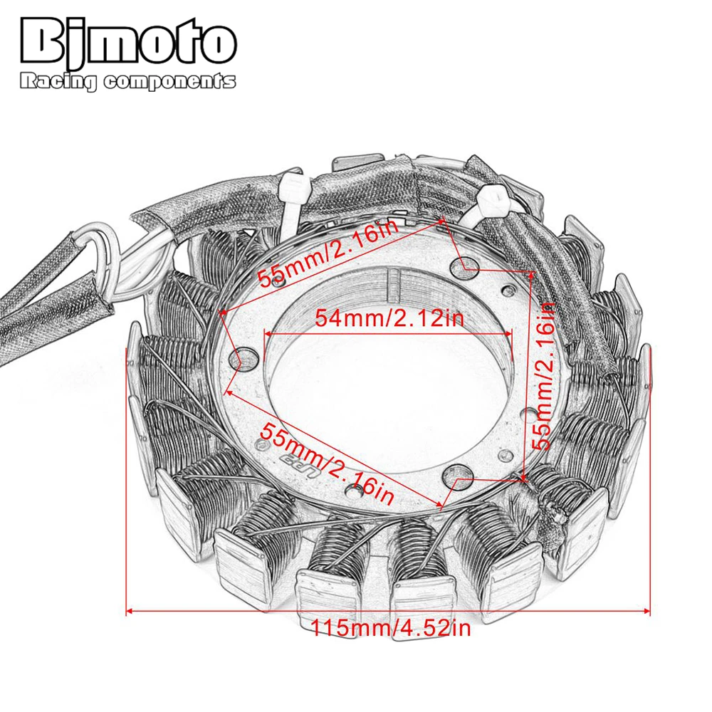 BJMOTO 5FU 81410 00 катушка мотоцикла статор зажигания магнето для Yamaha YFM350X Warrior YFM350R RAPTOR 350