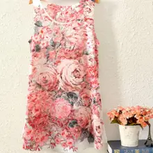 Скидка с розовым цветочным принтом Жилеты для женщин Мода Досуг и плюс дизайн женские майки Лидер продаж популярные женские жилеты