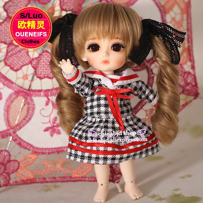 Одежда BJD 1/8 с длинными клетчатыми рукавами и клетчатые юбки для куклы Lati Yellow Coco Pero