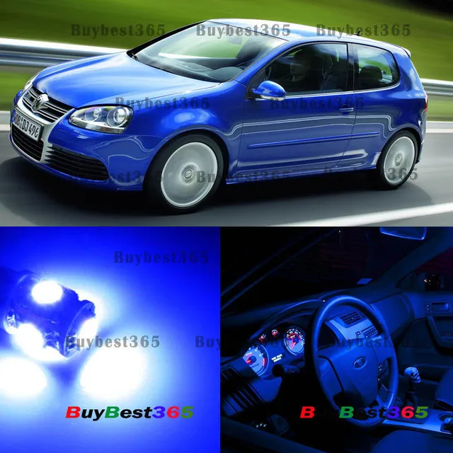 9x White LED Interior Lights Bulb SMD Kit Package VW Golf GTi MK4 VWin