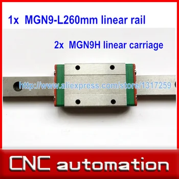 

Kossel Mini MGN9 9mm miniature linear slide set: MGN9 L- 260mm linear rail MGN9H linear block carriage XYZ cnc parts