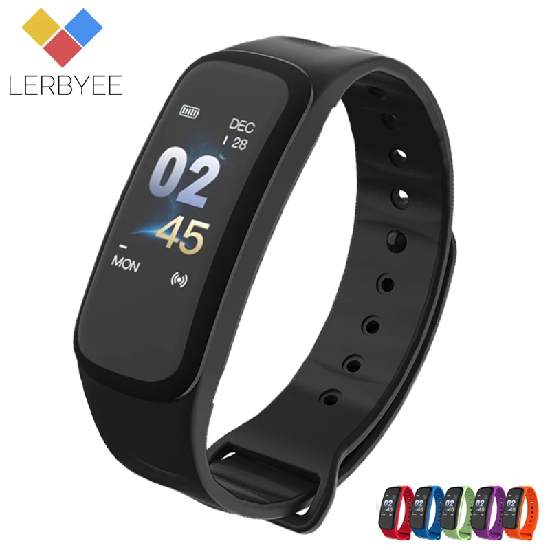 Lerbyee C1Plus سوار ذكي شاشة ملونة ضغط الدم جهاز تعقب للياقة البدنية مراقب معدل ضربات القلب الذكية الفرقة الرياضة لالروبوت IOS Lerbyee C1Plus سوار ذكي شاشة ملونة ضغط الدم جهاز تعقب للياقة البدنية مراقب معدل ضربات القلب الذكية الفرقة الرياضة لالروبوت IOS