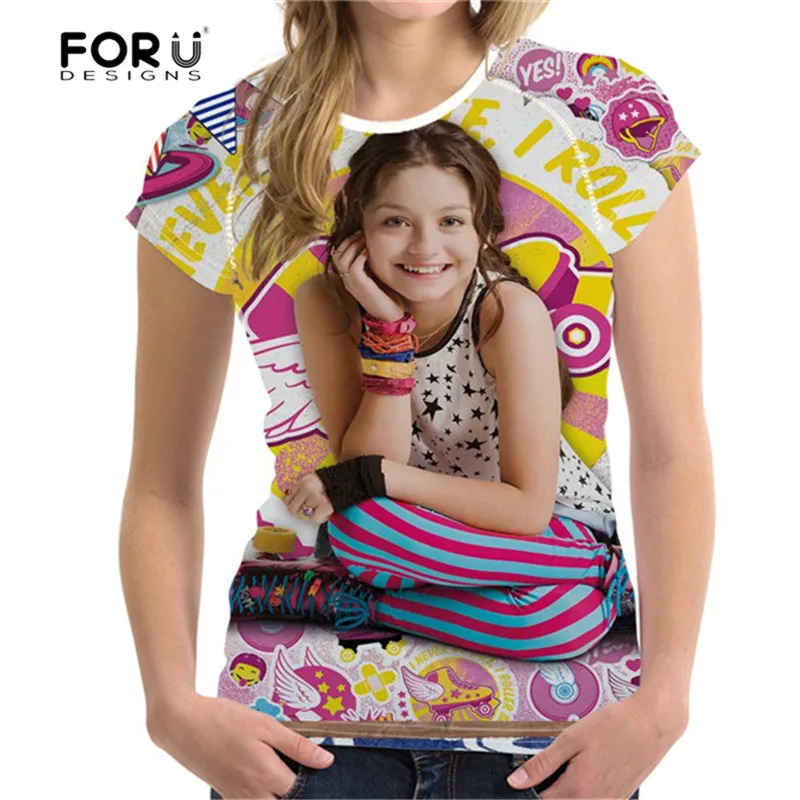 

FOURDEIGNS Soy Luna Printing Girls T-shirt for Women Casual Tops & Tees Kawaii Womens Clothing Comfortable Female T Shirt 2018