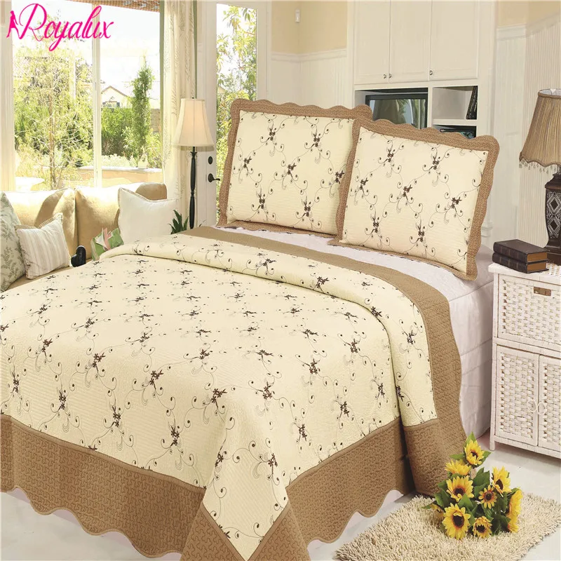 Бренд &quotRoyalux&quot 230*250 Покрывало Хлопок Стеганное На Кровать Двуспальную с