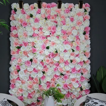 

Artificial Flower Wall Panel Silk Rose Flower Arrangement Wedding Party Venue Decor DIY Crafts Home Decorations