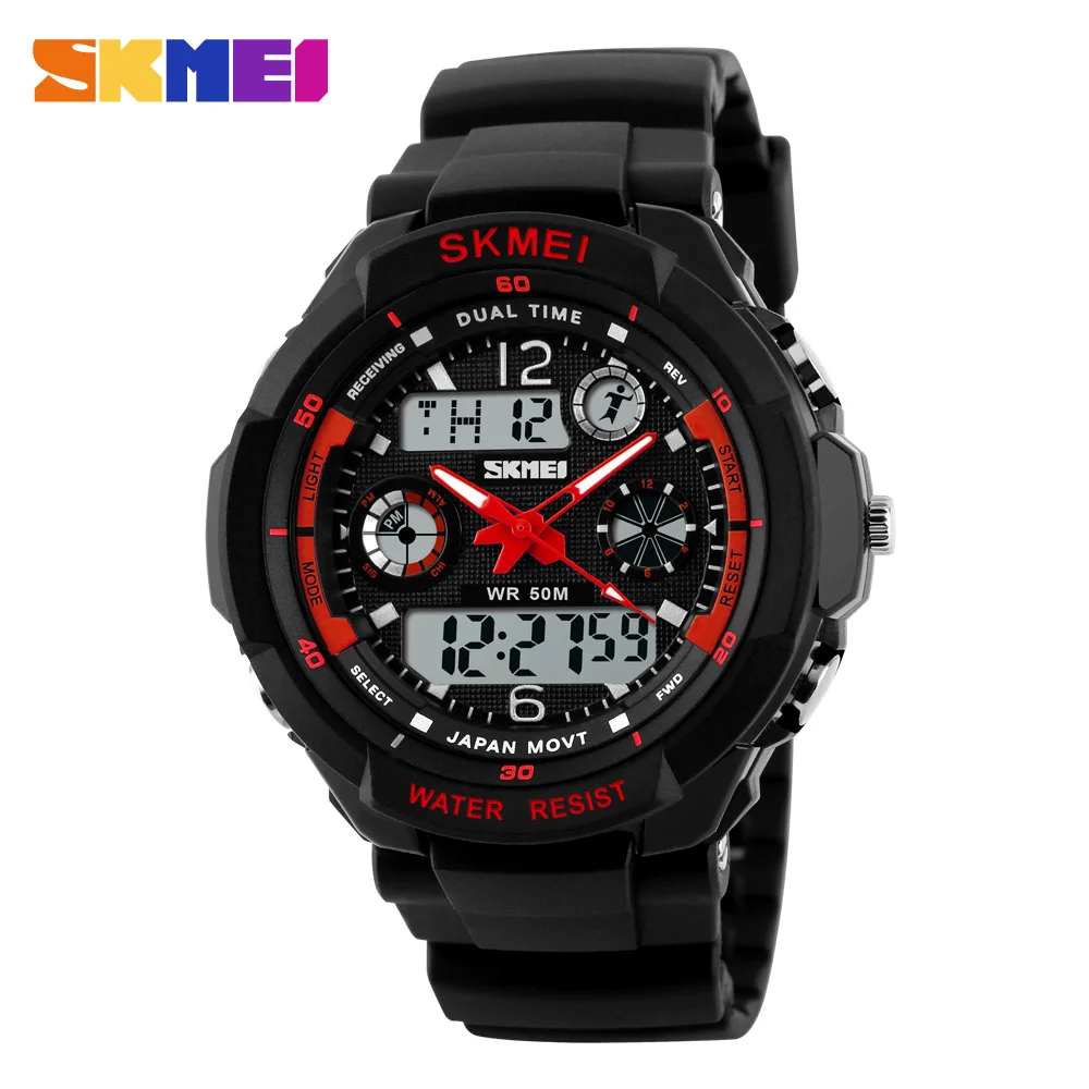 Skup SKMEI wodoodporny cyfrowy zegarek moda mężczyźni Sport tylne światło odporne na wstrząsy Sport Running zegarki Casual simplewatch