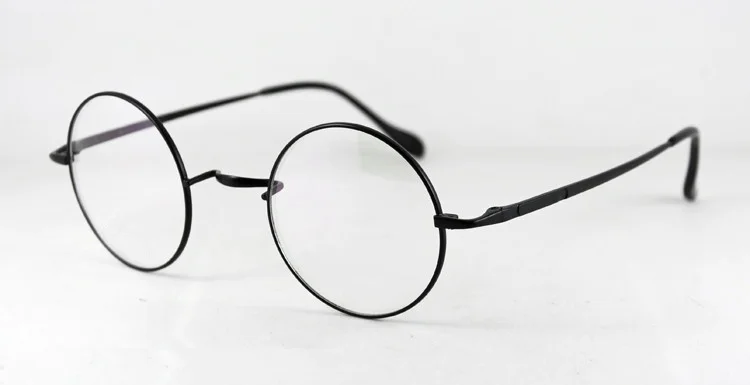 44 см винтажная круглая чистая титановая оправа гибкие мужские и женские очки для чтения, очки Super Light+ 75+ 100+ 125+ 150+ 225+ 250 - Цвет оправы: Black