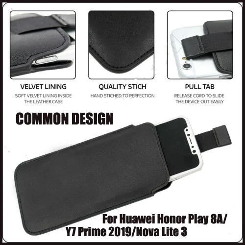 Чехол из искусственной кожи Casteel для Huawei Honor Play 8A Y7 Prime 2019 Nova Lite 3 Pull Tab рукав сумка