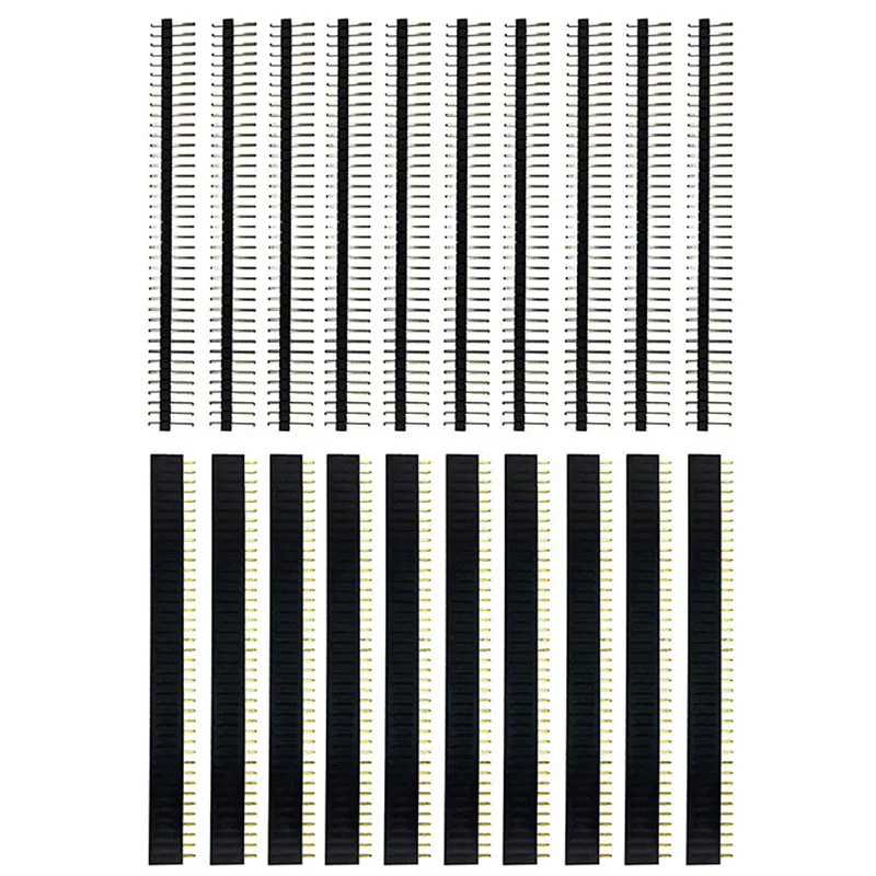 20pcs-10-pairs-40-Pin-1x40-Single-Row-Male-and-Female-2-54-Breakable-Pin-Header