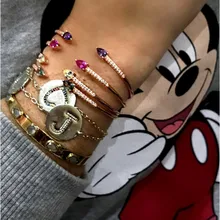 Красочный Летний стильный дизайн ювелирных изделий Модный очаровательный женский Браслет-манжета pave AAA кубический цирконий открытая роза золотой цвет браслет