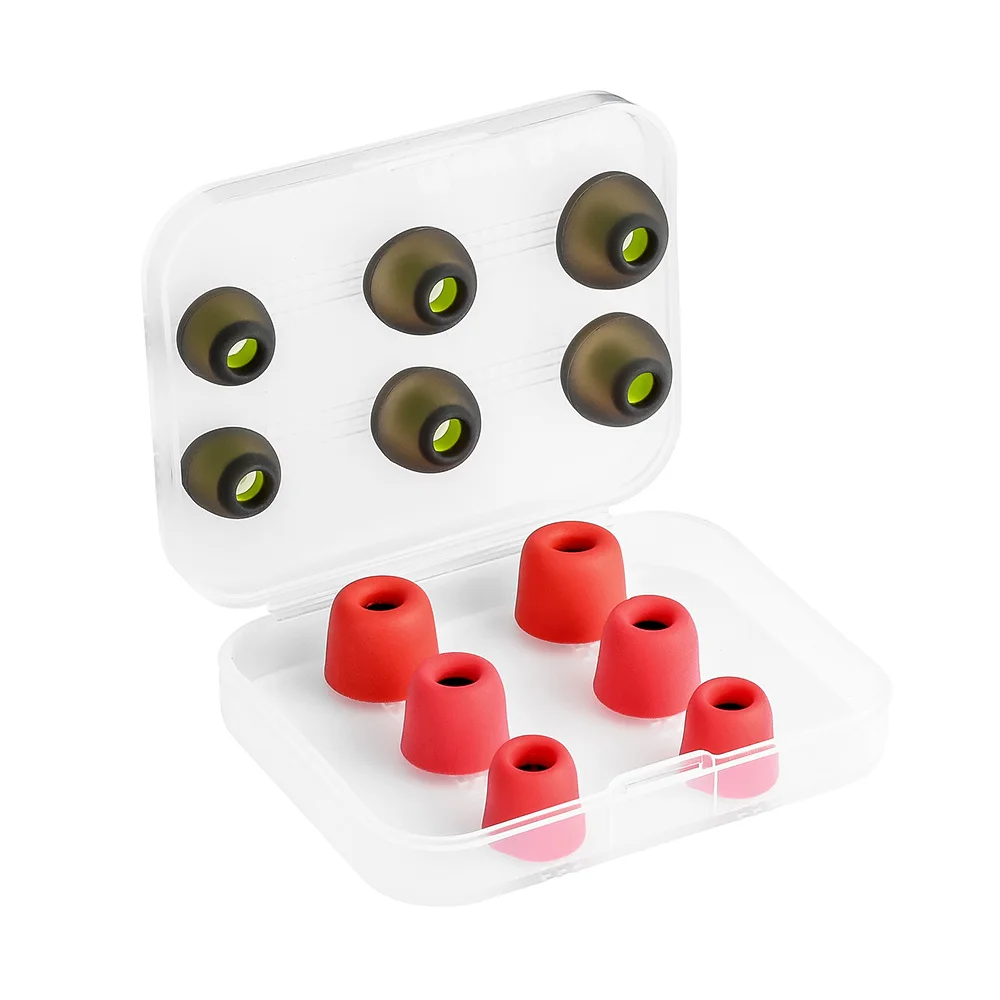 

Replacement Noise Isolating 3 pairs Memory Foam tips & 3 pairs Silicone Earbuds Ear Pads for Headphone Earphone Black