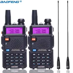 2 шт BaoFeng UV-5R 5 W Walkie Talkie двухдиапазонный VHF/UHF Ручной УФ 5R UV5R двухстороннее радио передатчик станции + 2 NA-771 антенны